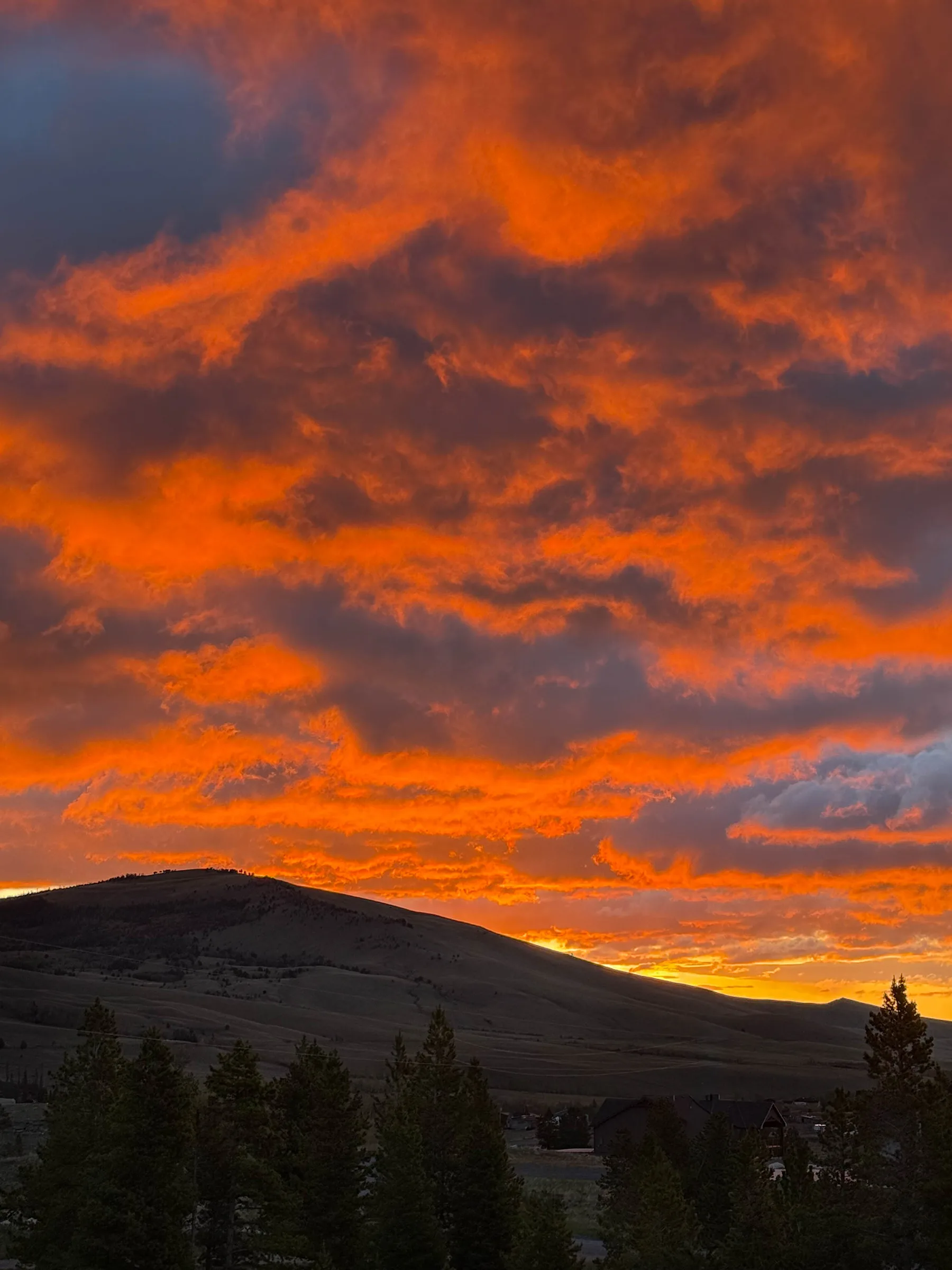 Fiery sunrise over Wyoming